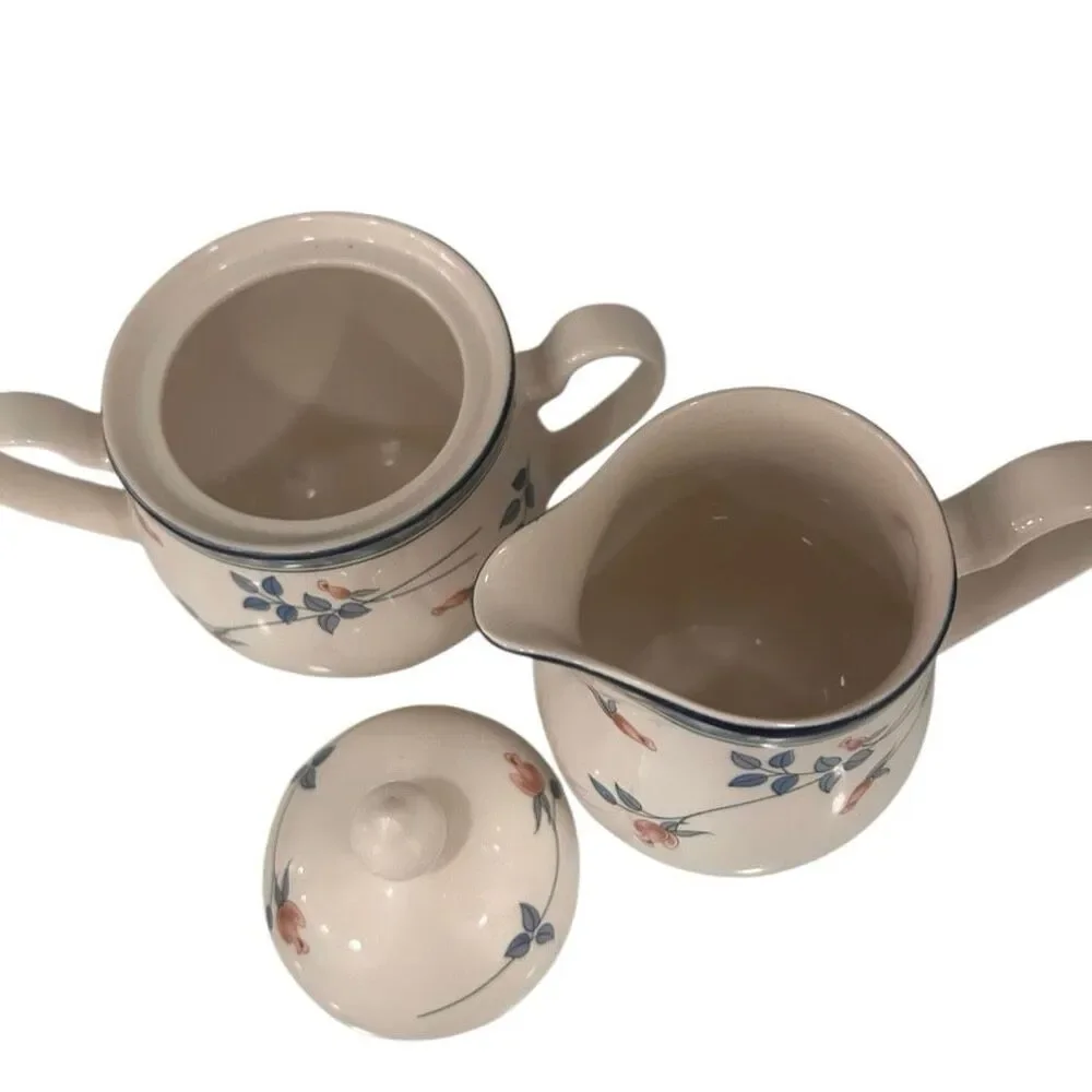 Vintage Noritake Keltcraft Eastfair Creamer and Sugar Bowl Set White Porcelain